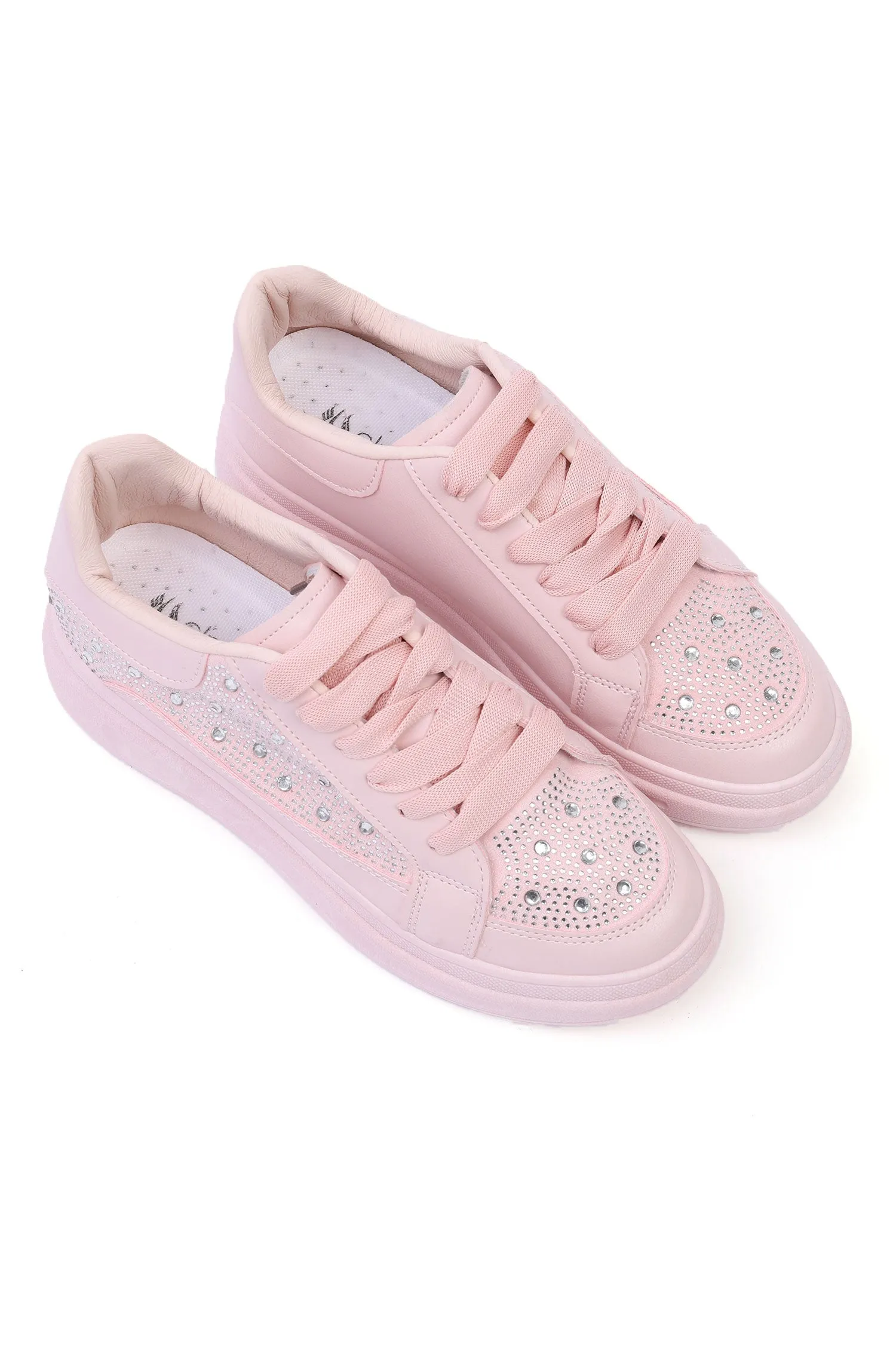 EMBELLISHED SNEAKERS-PINK