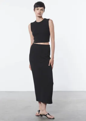 Enza Costa - Textured Jaquard Skirt - Black