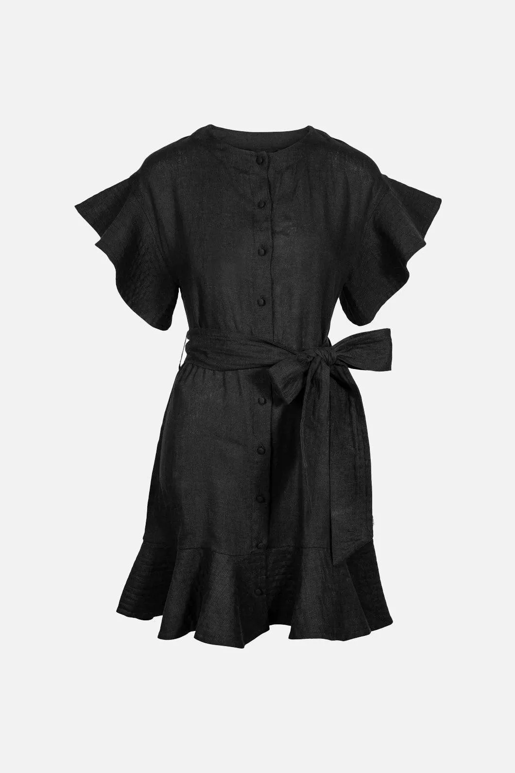 Fia Linen Dress Black