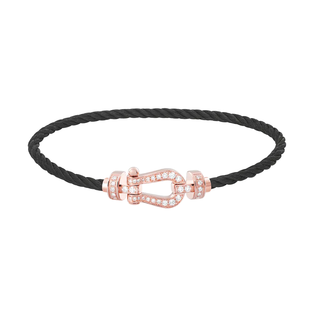 FRED PARIS FORCE 10 BRACELET ROSE GOLD AND DIAMONDS BUCKLE (M)