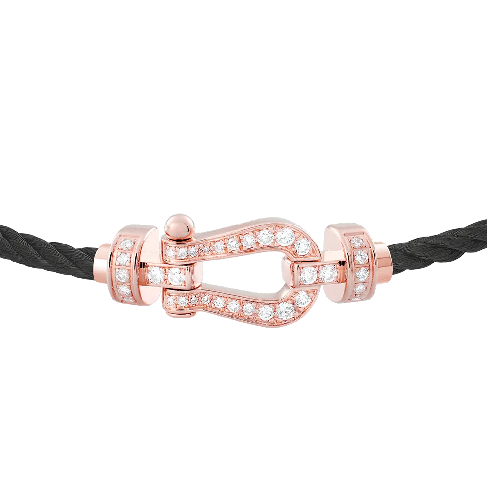 FRED PARIS FORCE 10 BRACELET ROSE GOLD AND DIAMONDS BUCKLE (M)