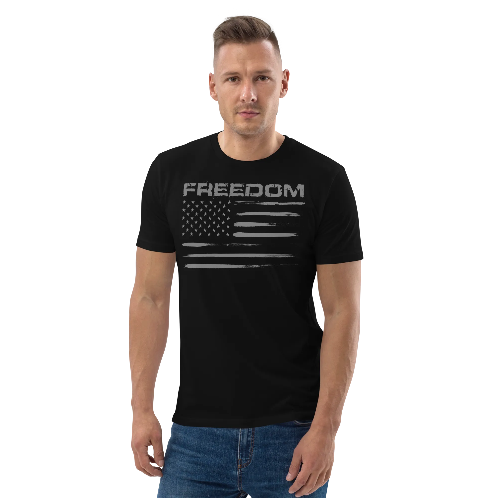 Freedom / US Flag Short Sleeve Unisex T-shirt for Men and Women