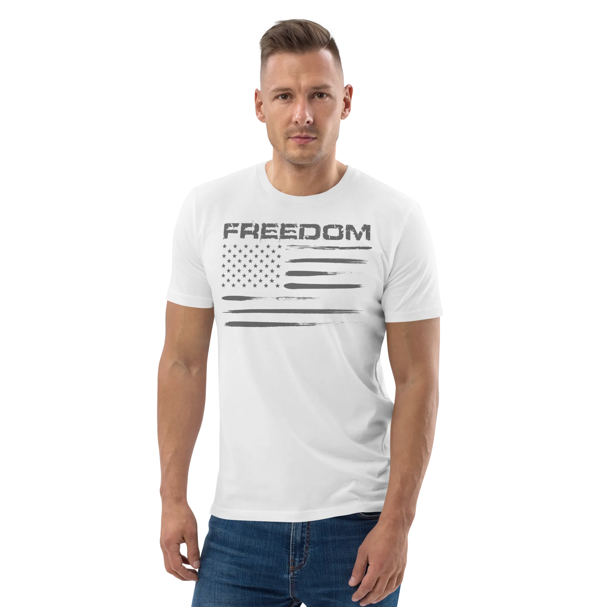 Freedom / US Flag Short Sleeve Unisex T-shirt for Men and Women