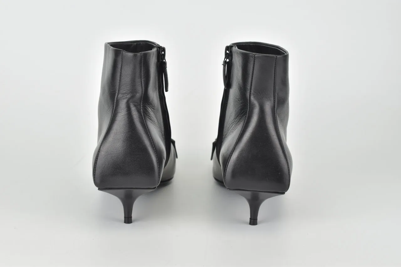 Fringe Knife Booties in Shiny Black and Silver