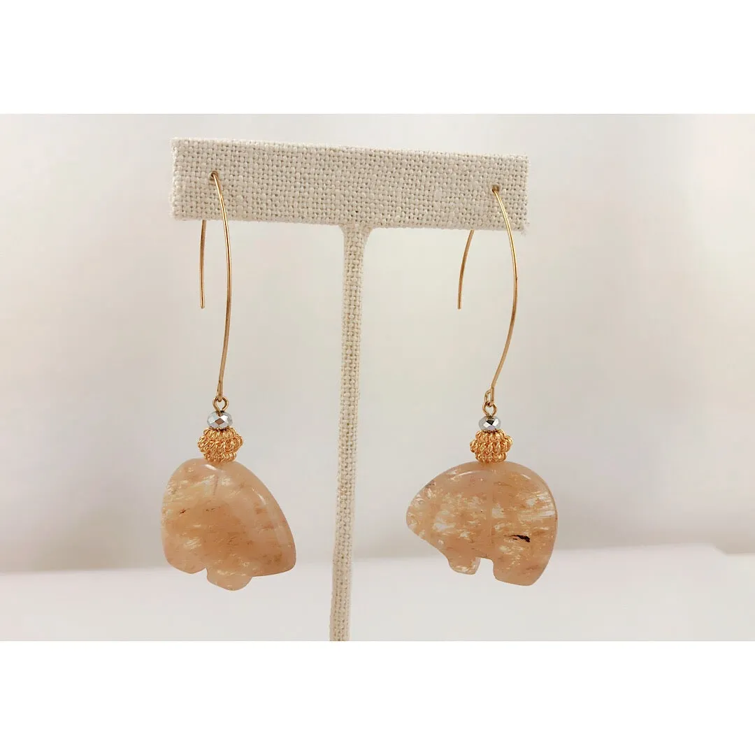 GoldiLocks and Glass Bear Earring