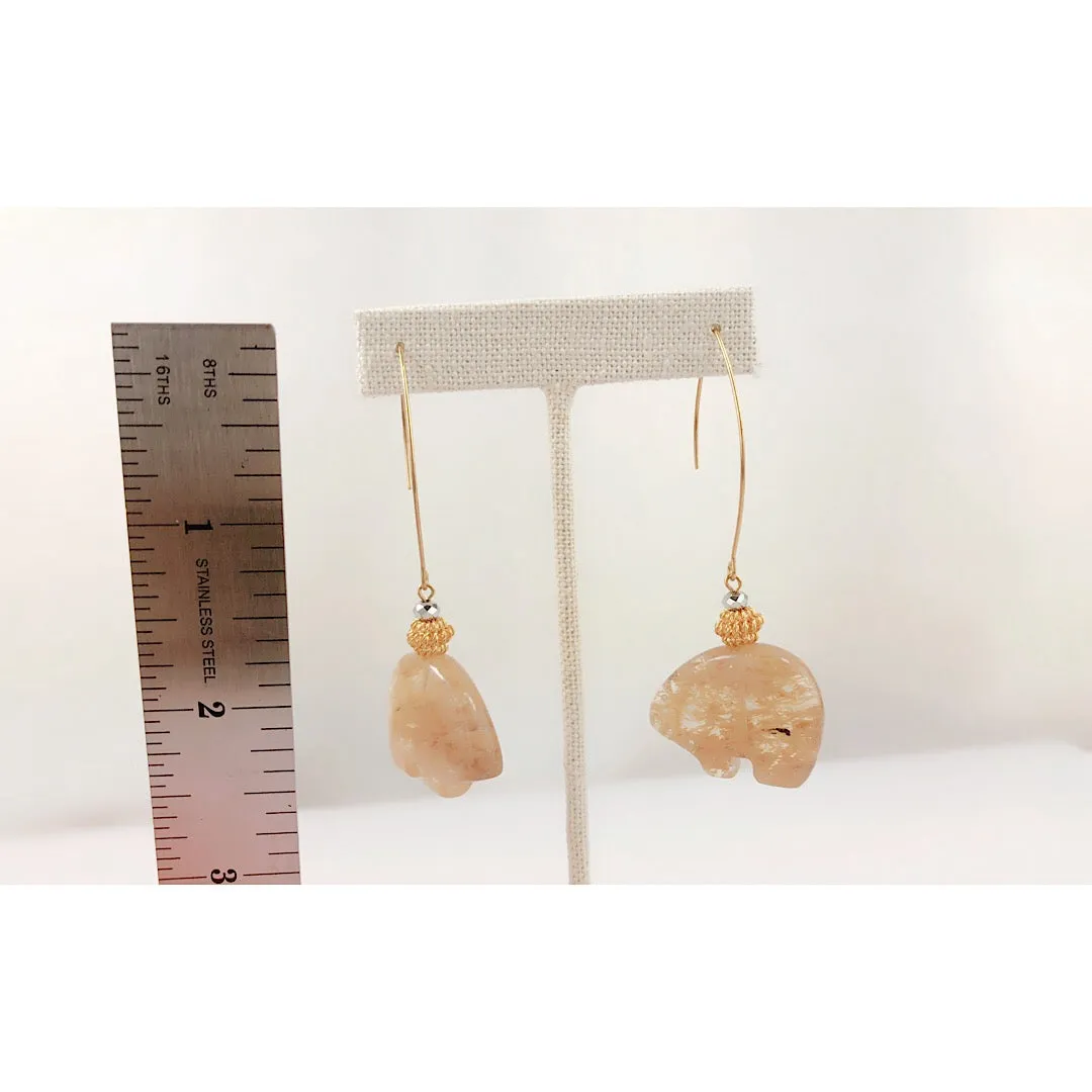 GoldiLocks and Glass Bear Earring