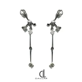 Grand Pyrite (L) Earrings [White gold]