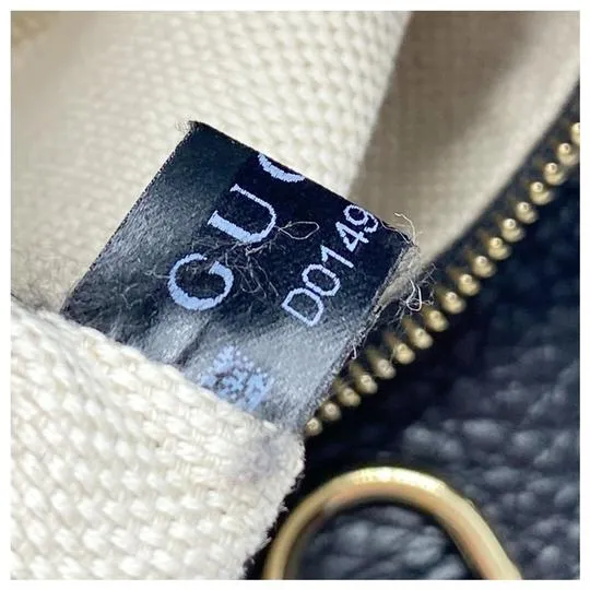 Gucci Shoulder Bag Soho Pebbled Calfskin Medium Chain Black Tote