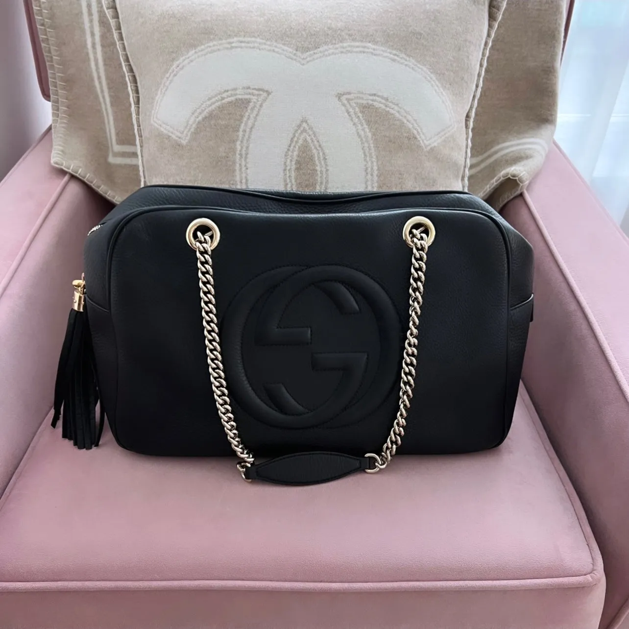 Gucci Soho Double Chain Bowler Bag