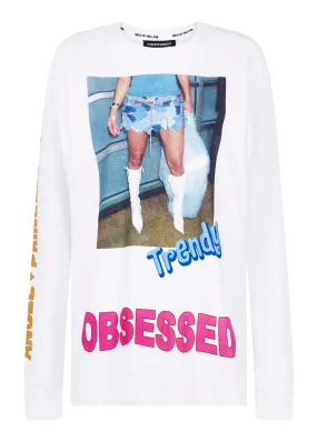 House of Holland @shesvague 'Obsessed' White Long Sleeve Tee