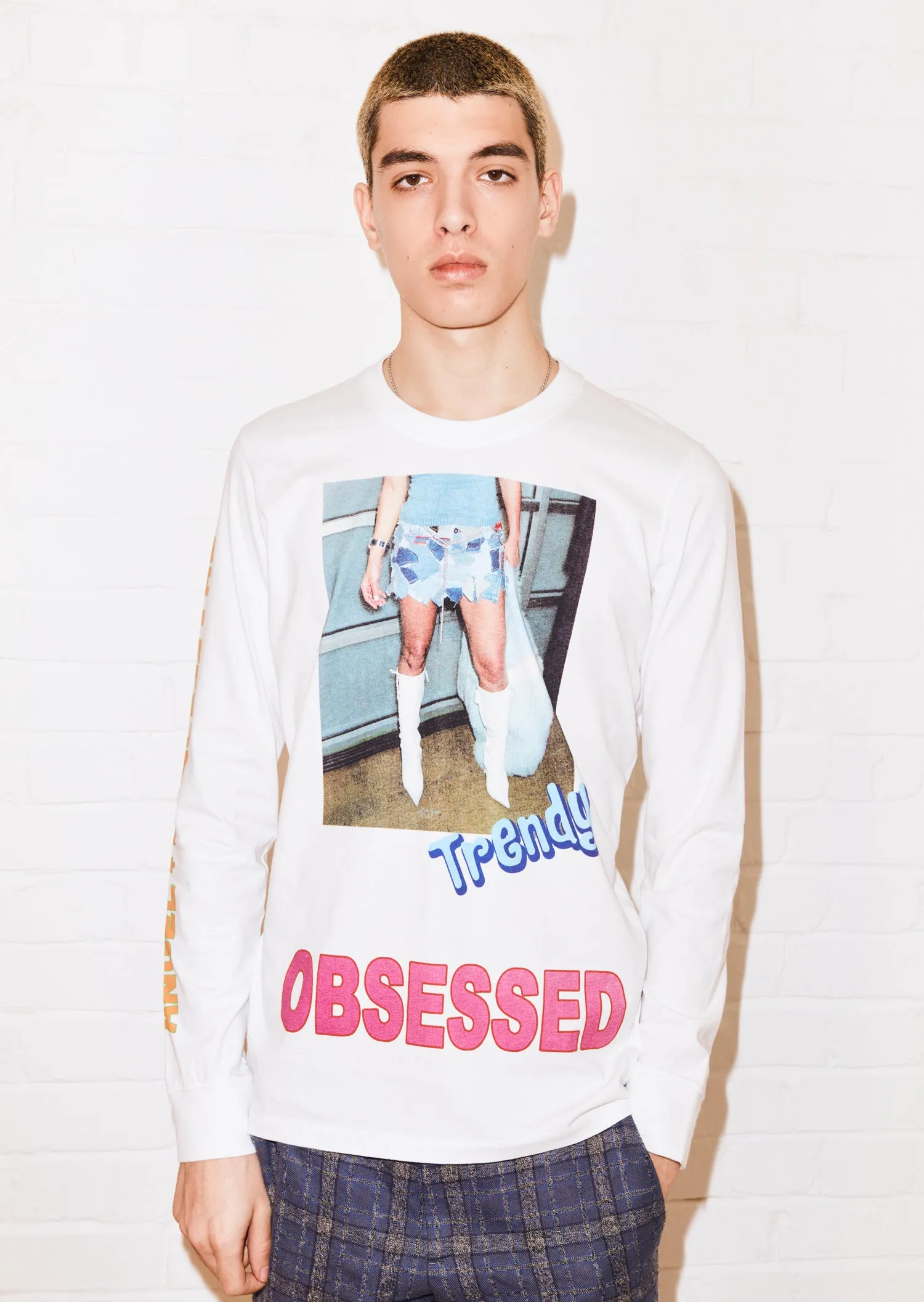 House of Holland @shesvague 'Obsessed' White Long Sleeve Tee