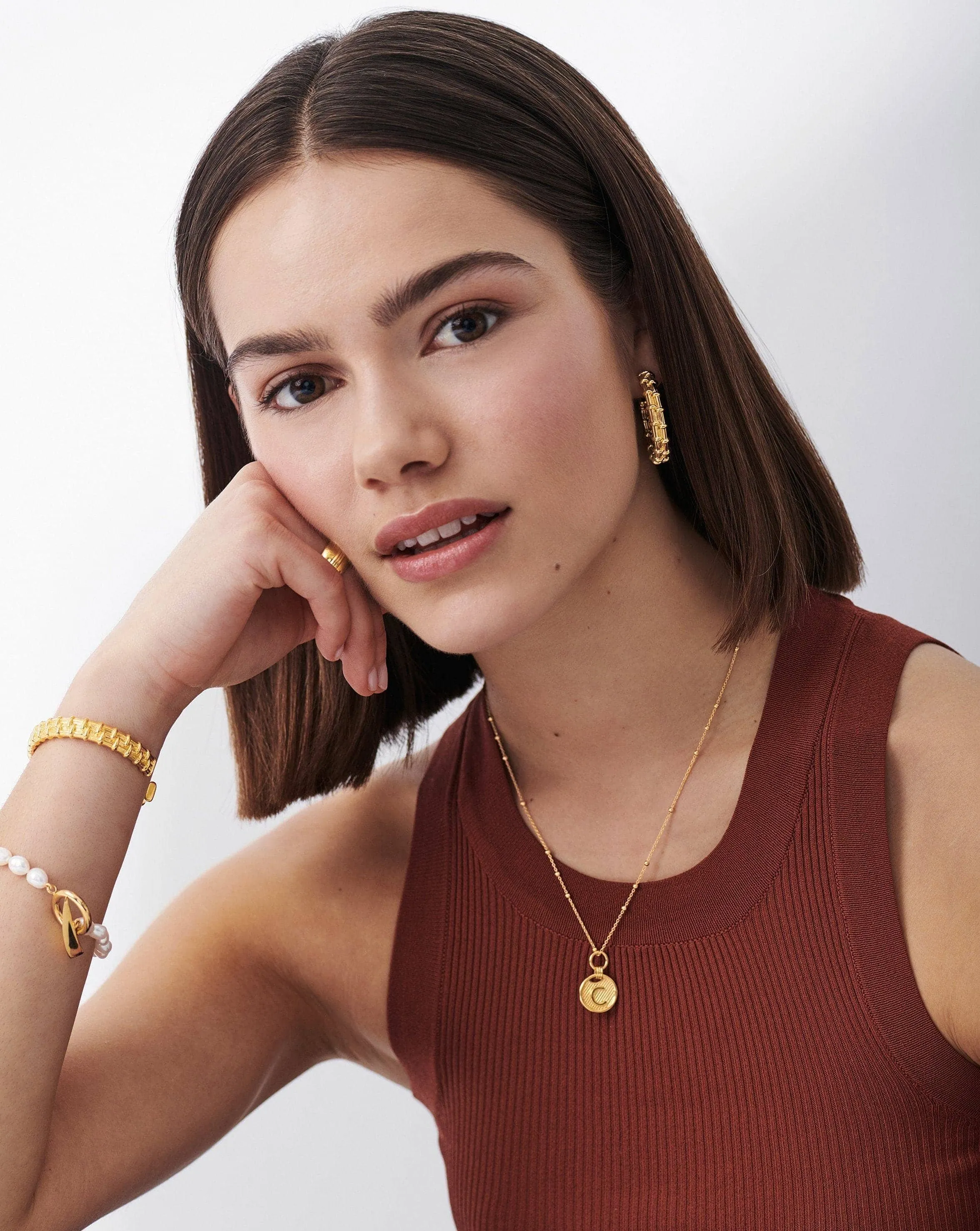 Initial Pendant Necklace - Initial U | 18ct Gold Plated Vermeil