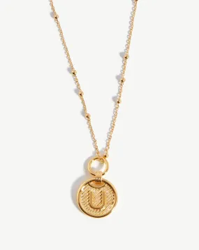 Initial Pendant Necklace - Initial U | 18ct Gold Plated Vermeil