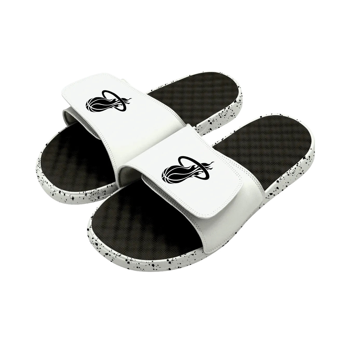 Islide Miami HEAT Logo Black & White Sandals