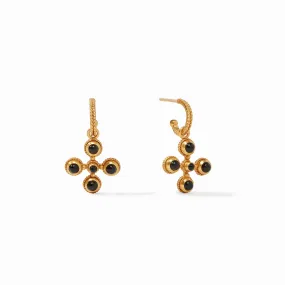 Julie Vos Somerset Hoop & Charm Earring - Obsidian Black