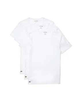 Lacoste Men's White 3-pack Crew Neck Slim Fit Essential T-shirt