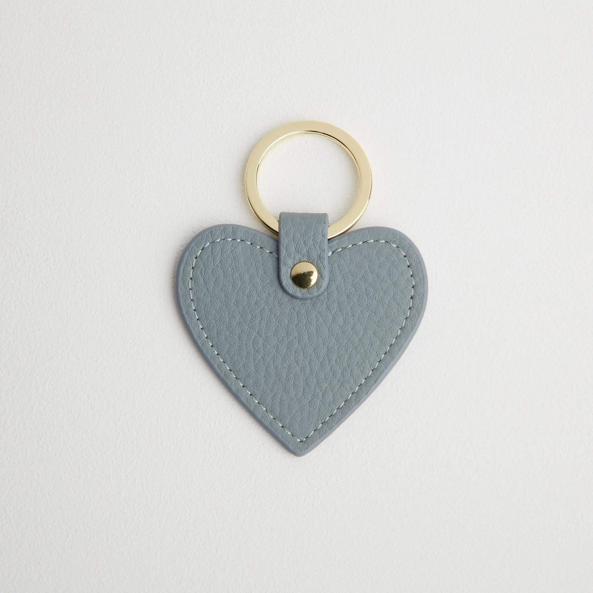 Leather Heart Keyring - Gold Hardware