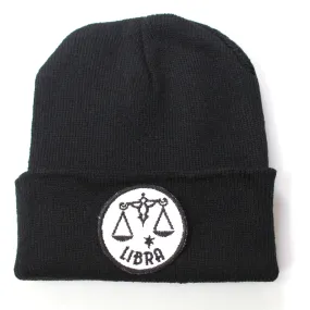 Libra Zodiac Black Beanie