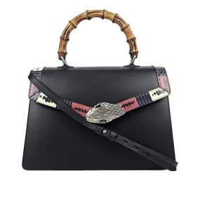 Lilith Black Leather Handbag