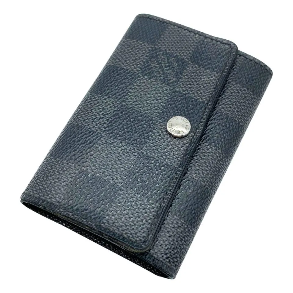 Louis Vuitton Black Damier Graphite Multicles 6 Key Holder Wallet