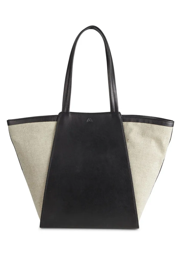 Markberg Blaise Shopper - Canvas Mix - Sort og offwhite