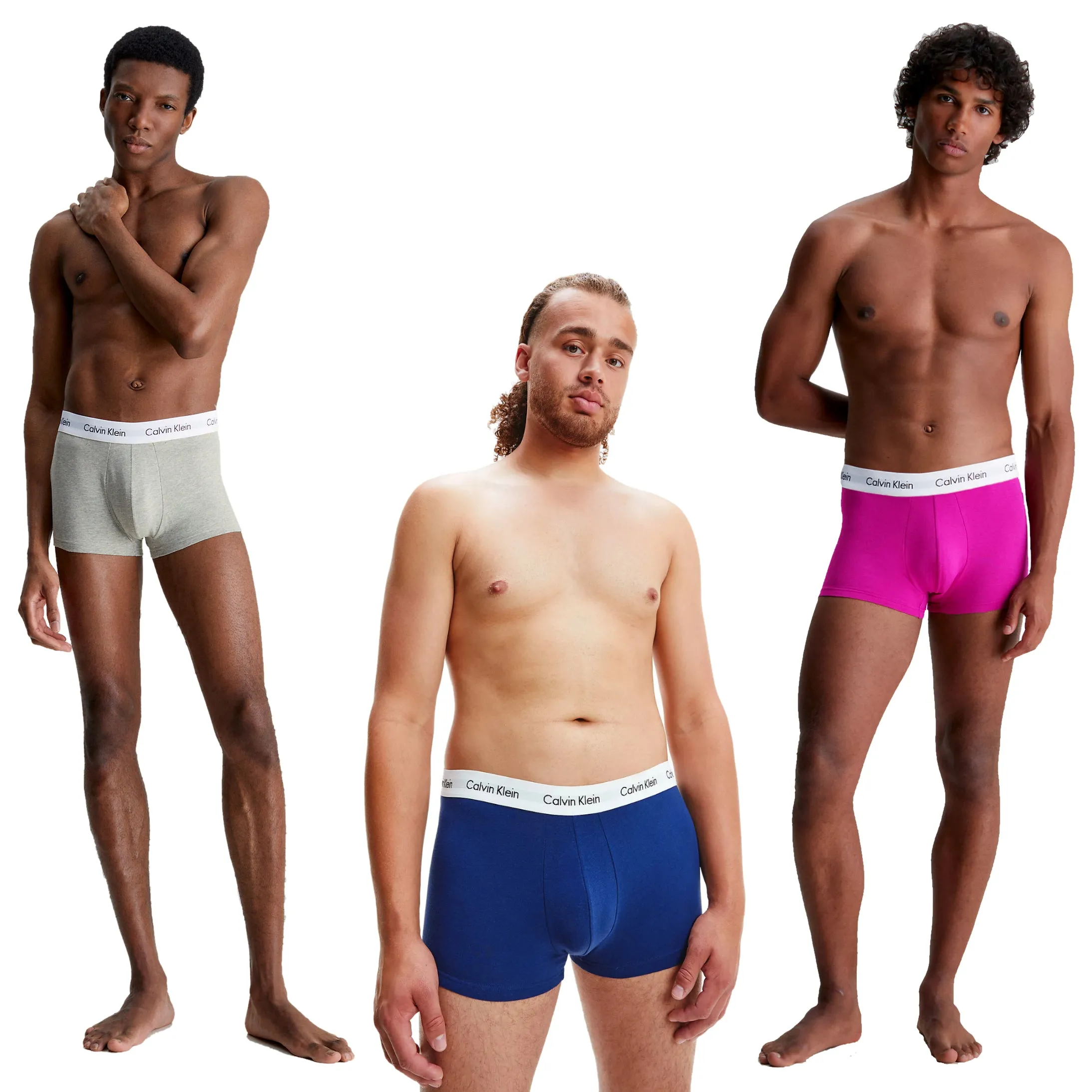 Mens Calvin Klein Boxer Shorts Low Rise Trunks 3 Pack