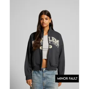 (Minor Fault) Printed Zipper Sweatshirt