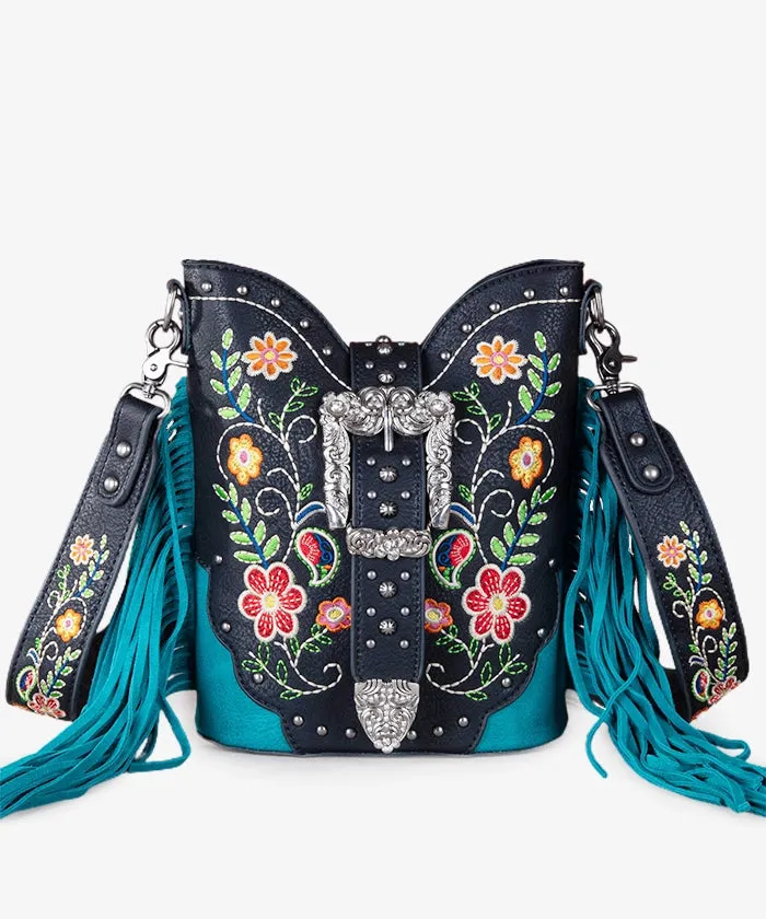 Montana West Buckle Floral Crossbody