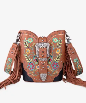 Montana West Buckle Floral Crossbody