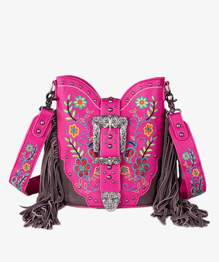 Montana West Buckle Floral Crossbody