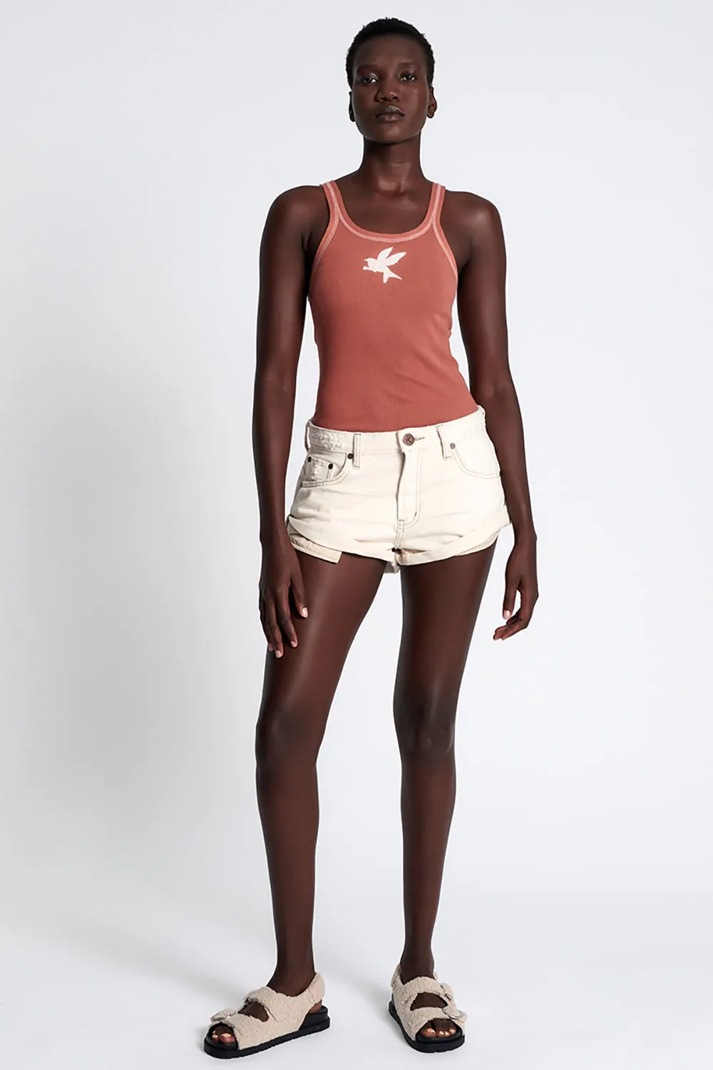 One Teaspoon Low Waist Bandit Denim Short in Natural