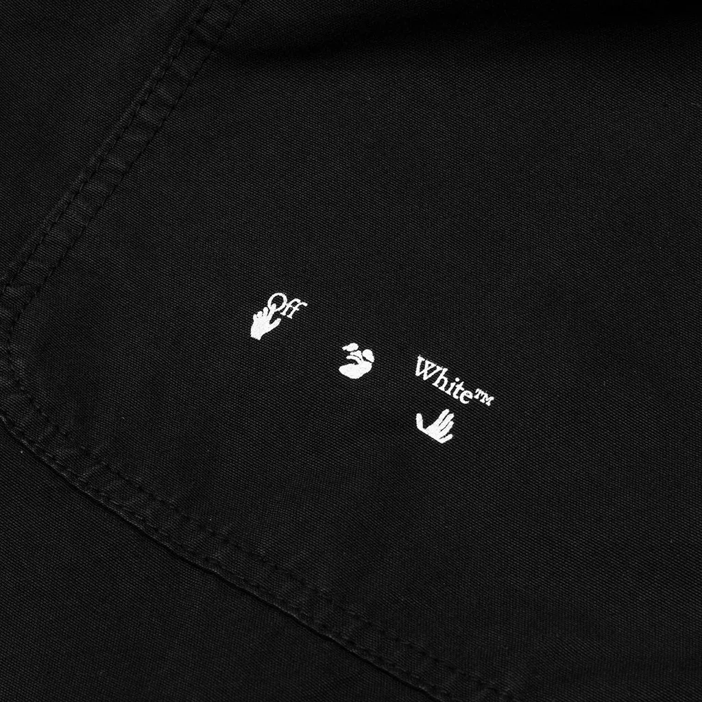 OW Logo Parachute Cargo Pant - Black/White