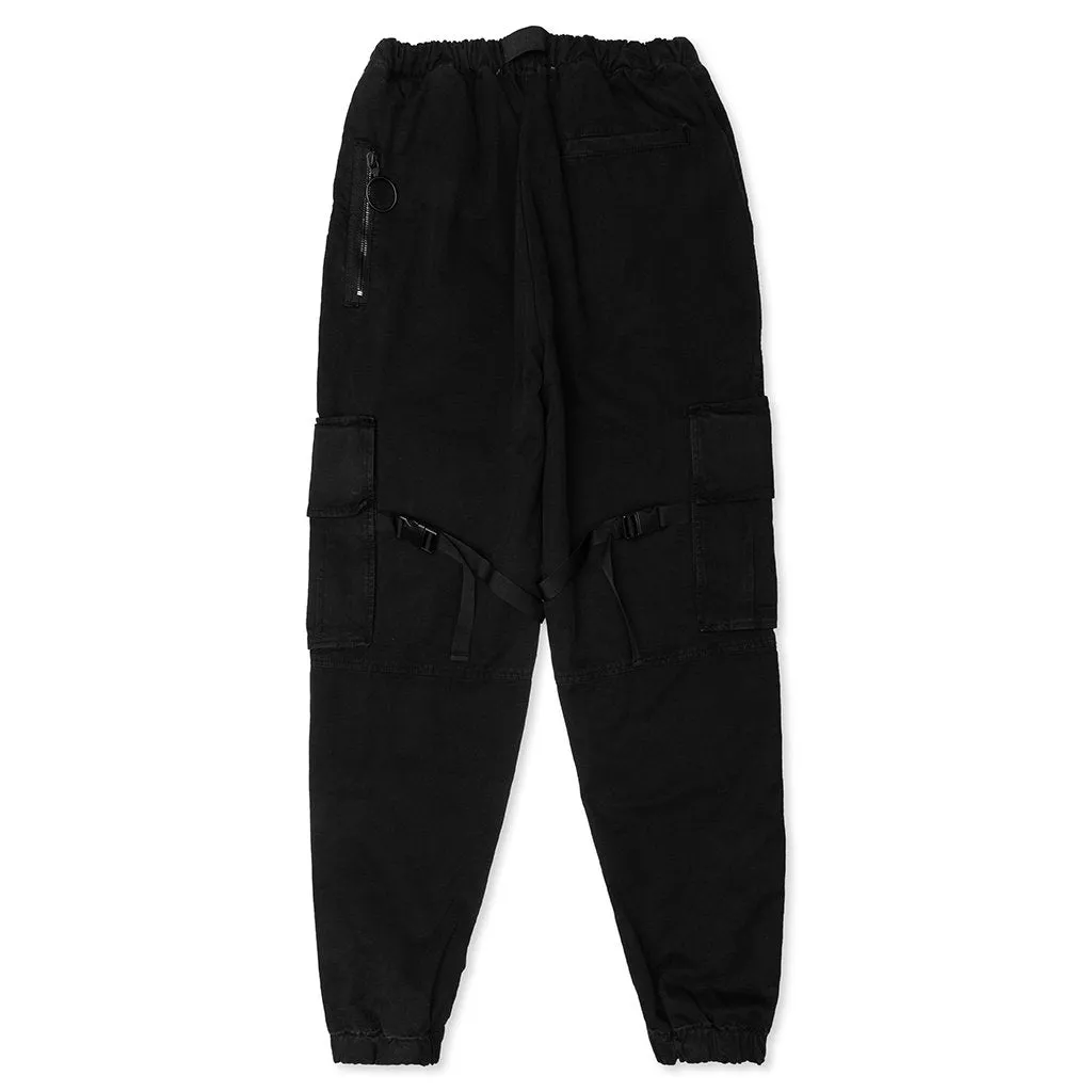 OW Logo Parachute Cargo Pant - Black/White