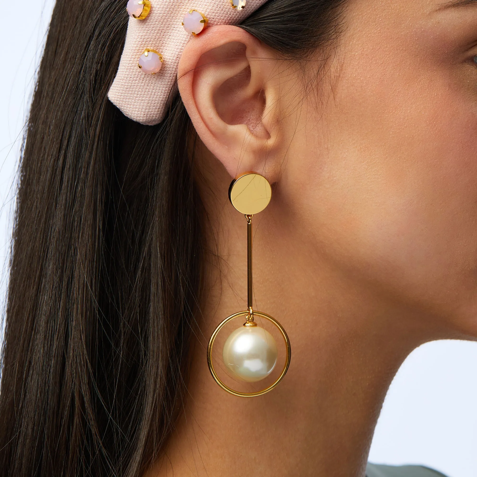 PEARL PENDULUM LINEAR EARRINGS