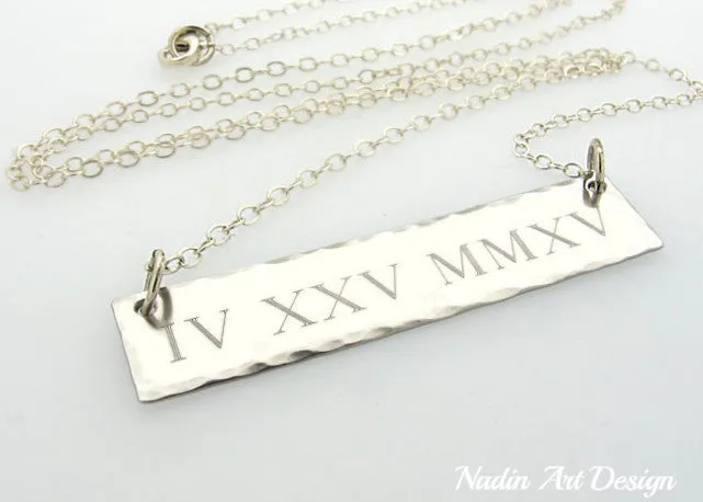 Personalized Date Pendant Necklace