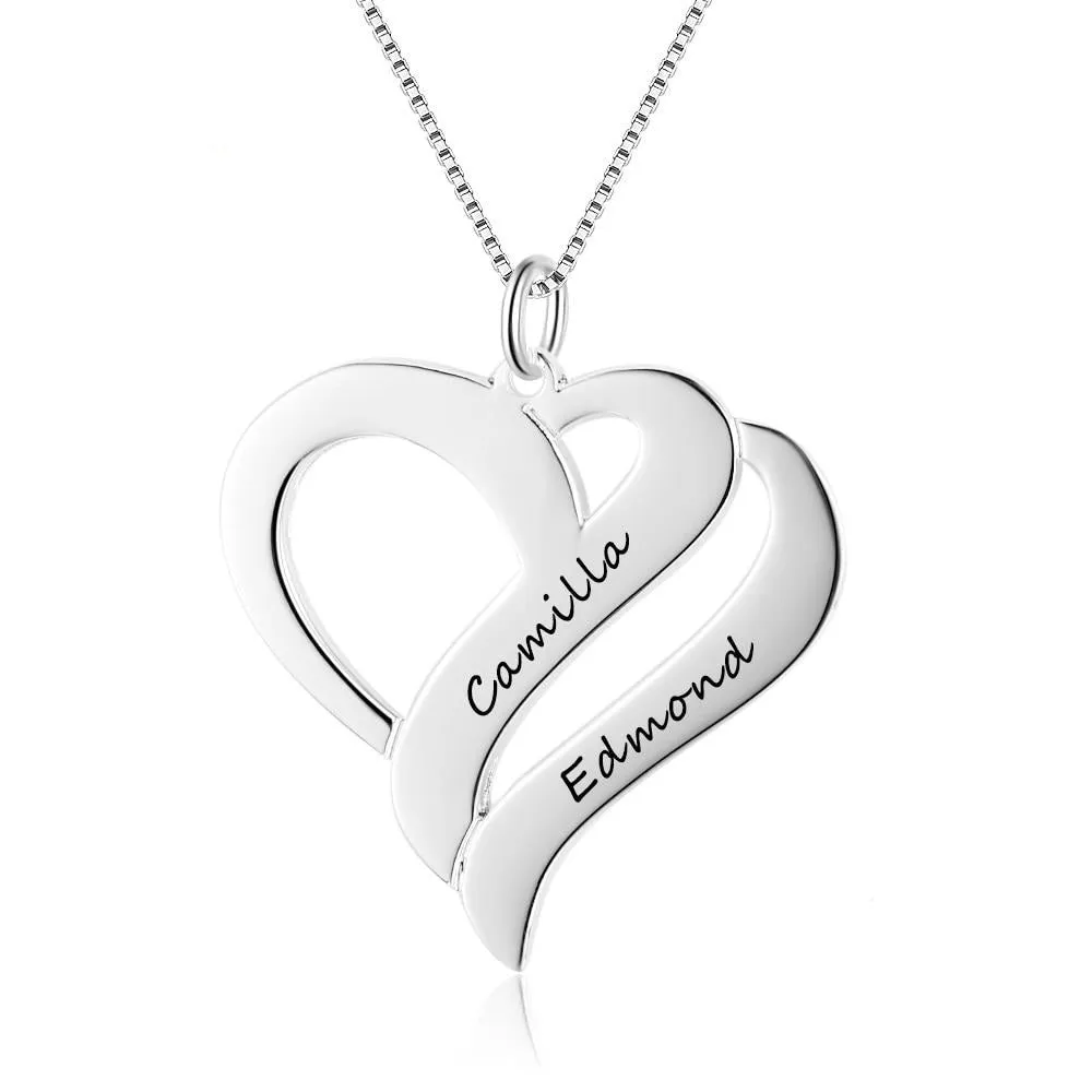 Personalized Heart Shaped Name Engraved Necklace