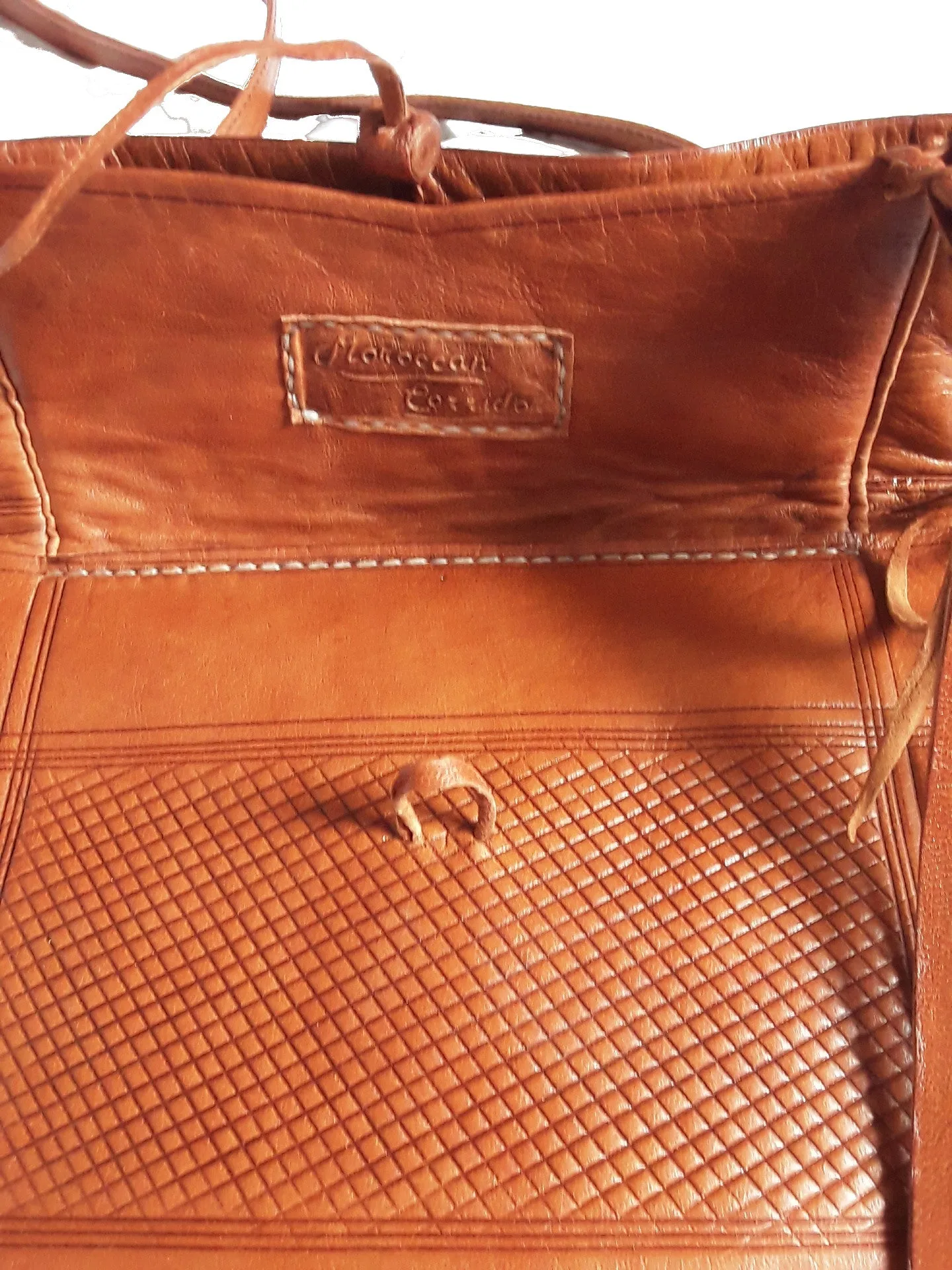 Rebel Leather Messenger/Crossbody Bag - Tan - Embossed - Simple