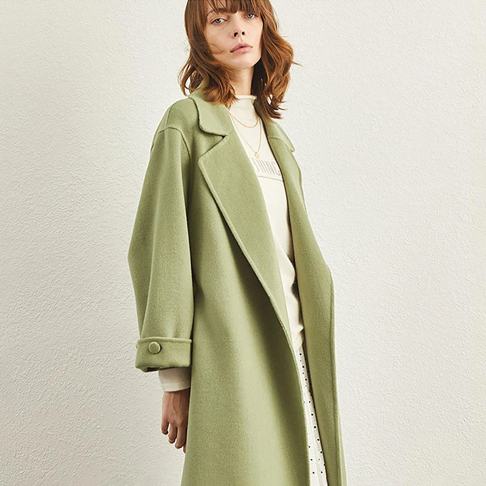 Relaxed Belted Double Face Wool Coat