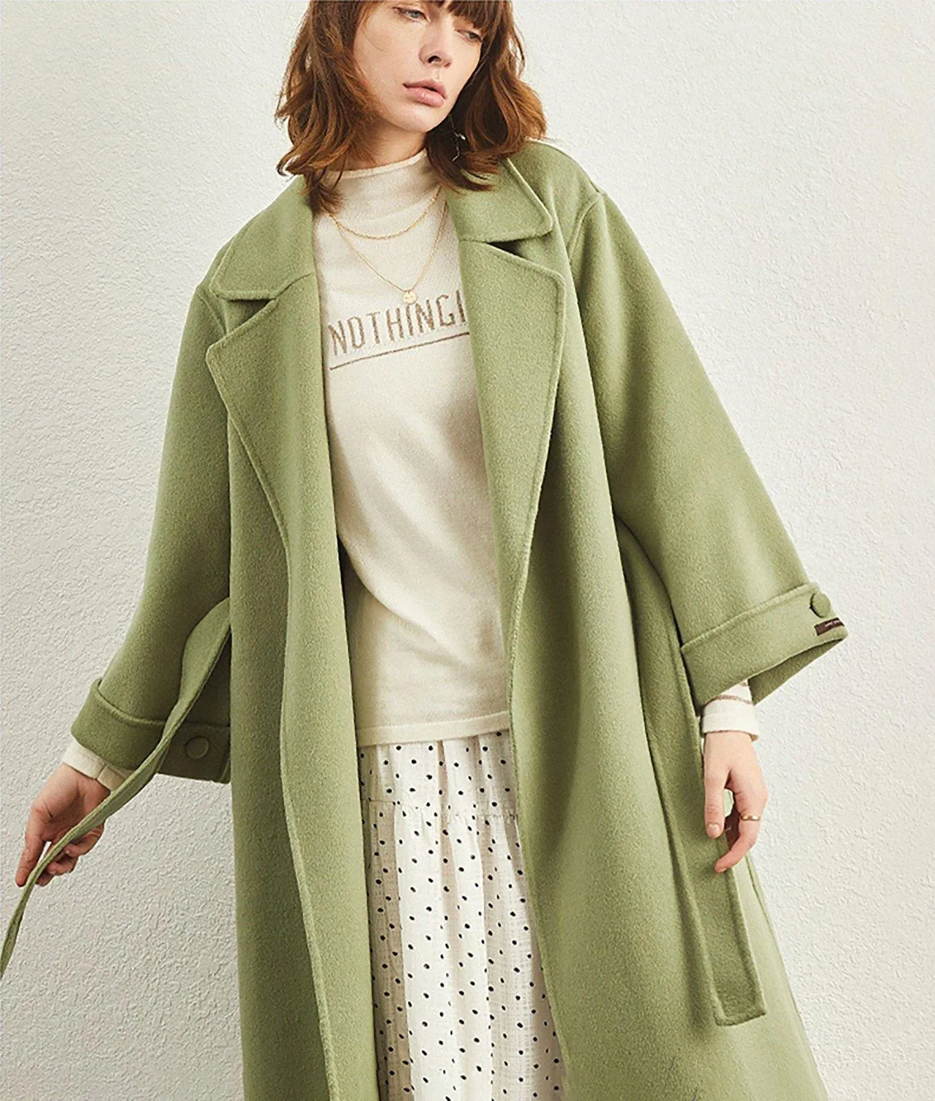 Relaxed Belted Double Face Wool Coat