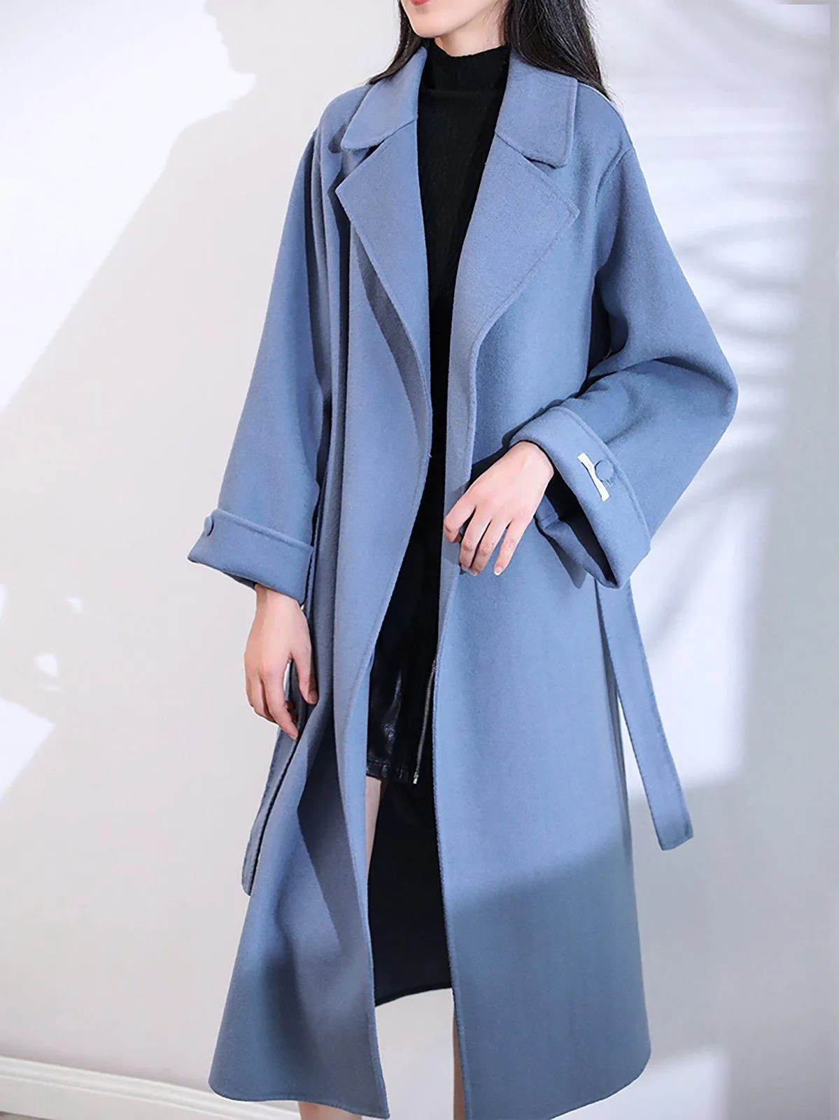 Relaxed Belted Double Face Wool Coat