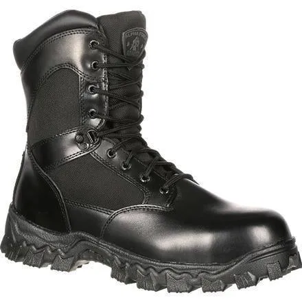 Rocky Men's Alphaforce 8" Zipper WP Duty Boot - Black - FQ0002173