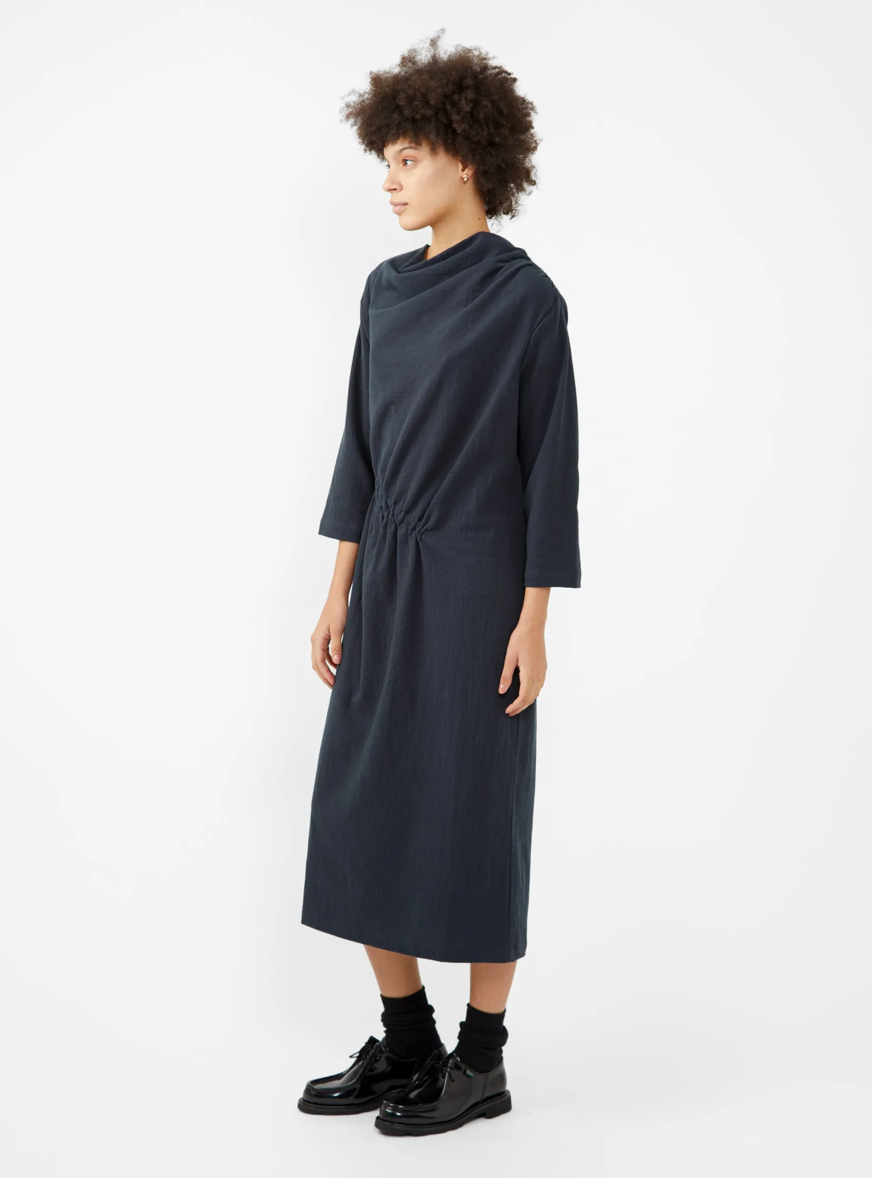 Ruched Dress Dark Navy