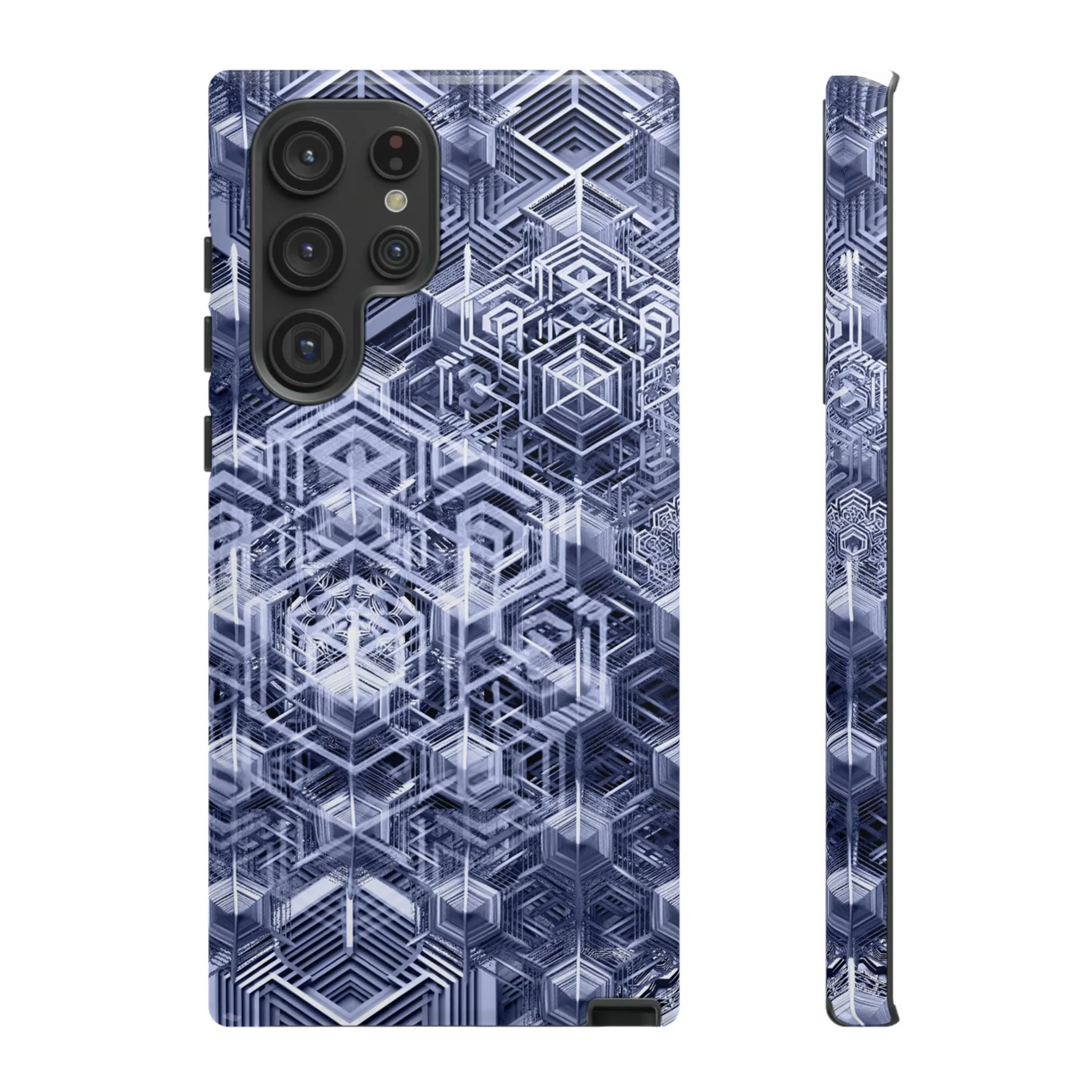 Sacred Geometry Hexagon Honeycomb Psychedelic AI Phone Case