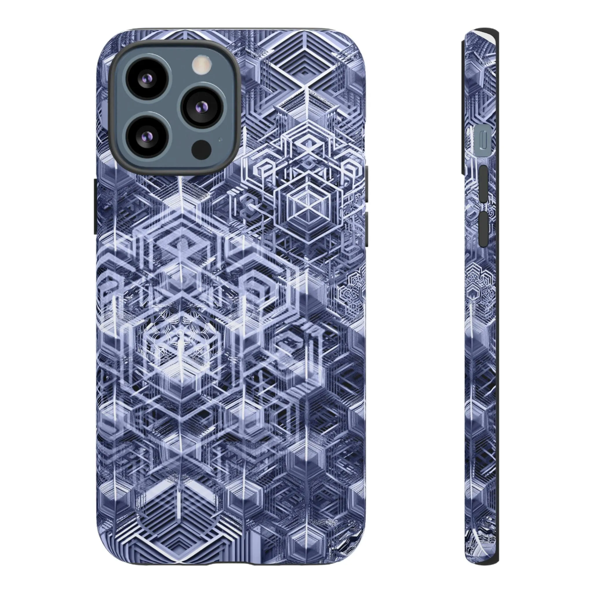 Sacred Geometry Hexagon Honeycomb Psychedelic AI Phone Case