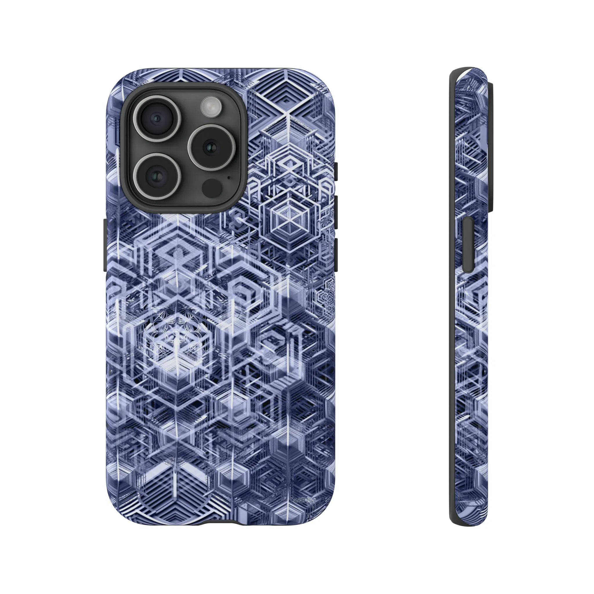 Sacred Geometry Hexagon Honeycomb Psychedelic AI Phone Case