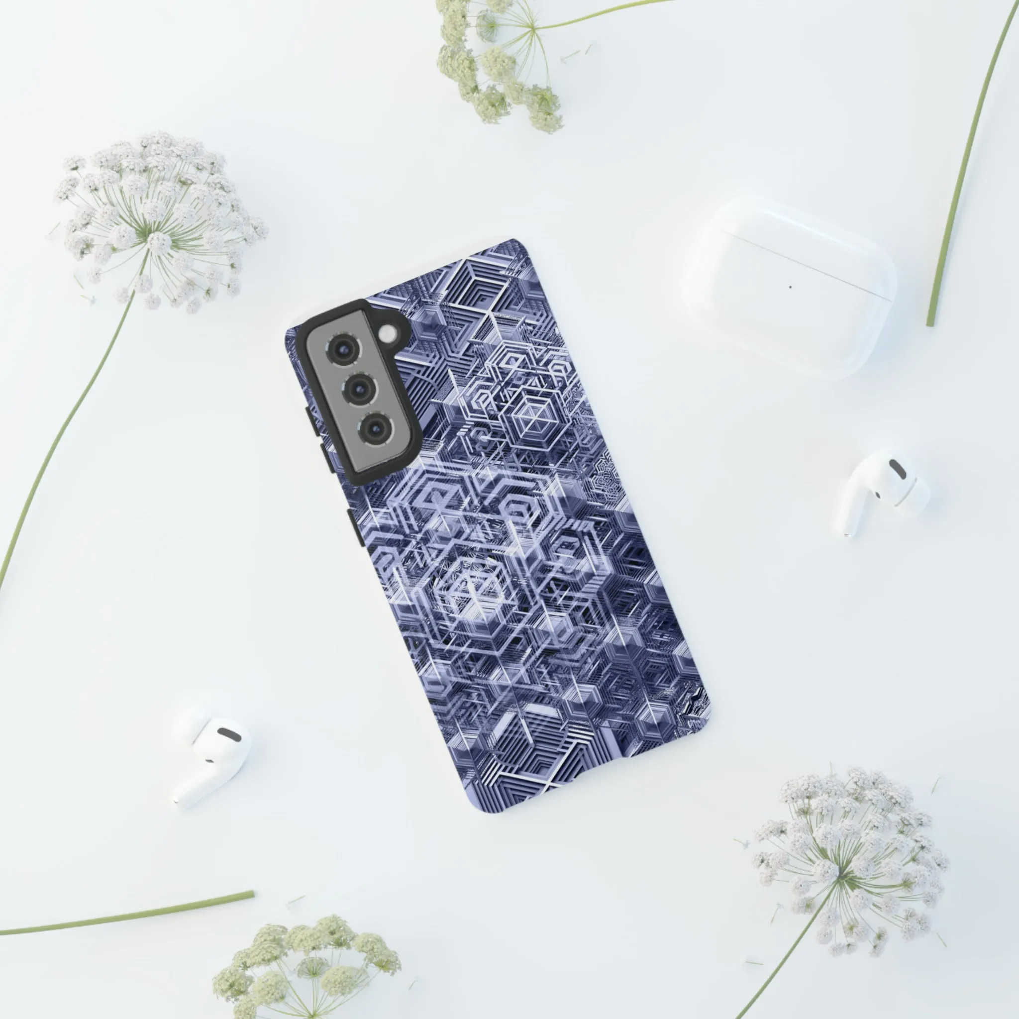 Sacred Geometry Hexagon Honeycomb Psychedelic AI Phone Case