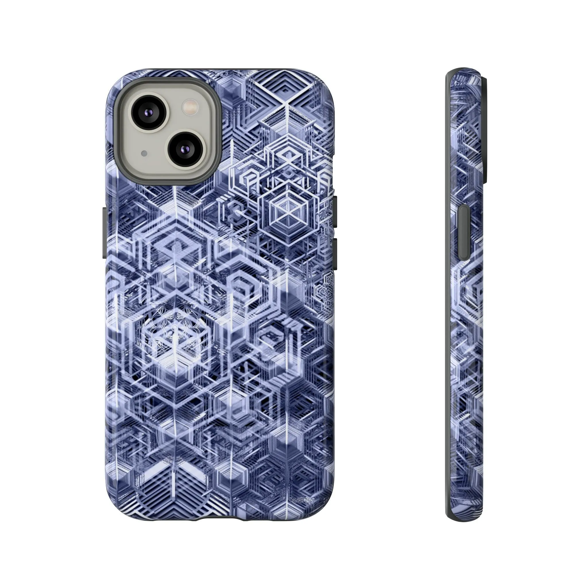 Sacred Geometry Hexagon Honeycomb Psychedelic AI Phone Case