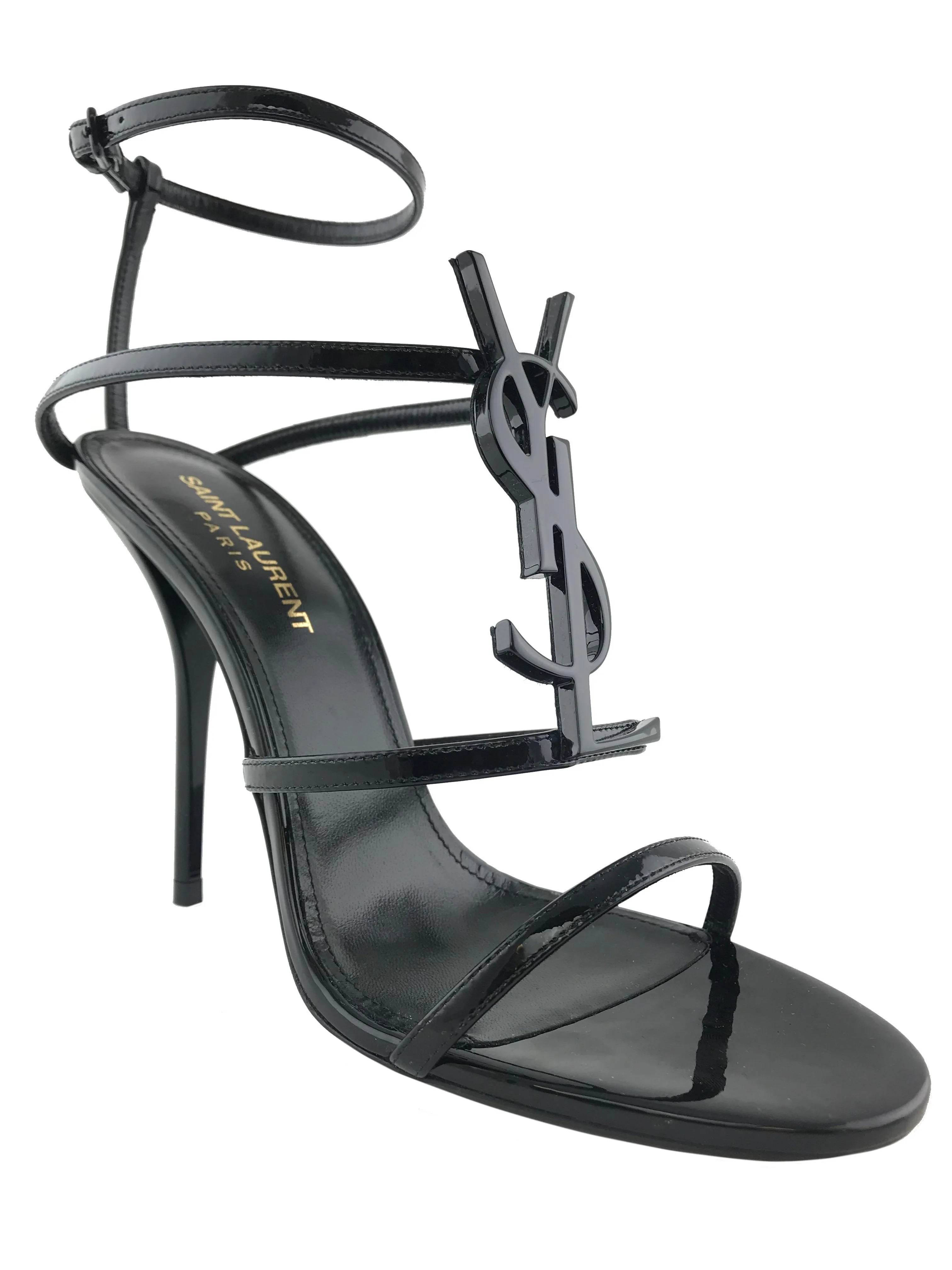 Saint Laurent Cassandra Leather Stiletto Sandals Size 7.5