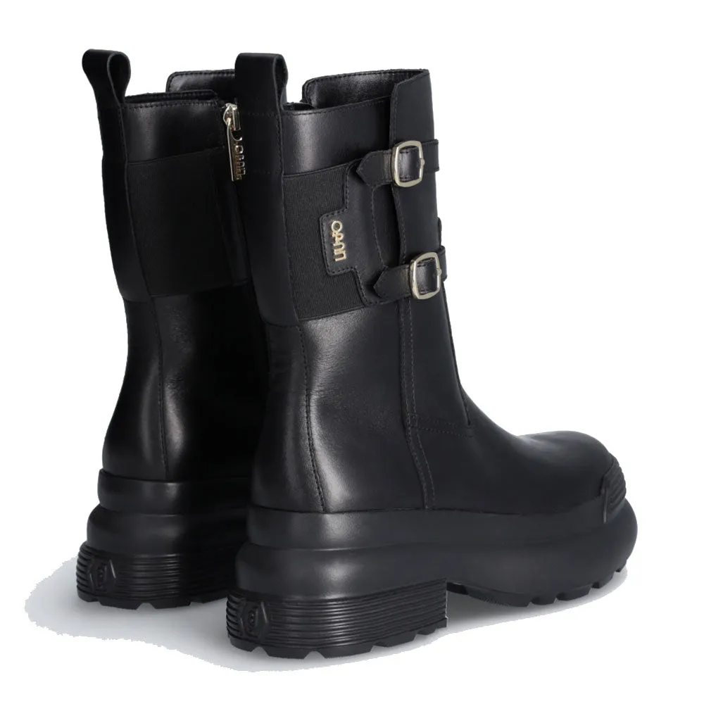 Scarpe Donna LIU JO Amy 19 Combat Boots in Pelle Nera