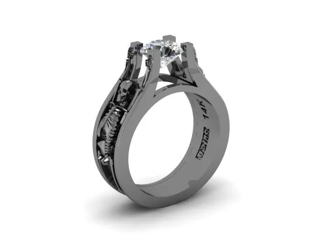 Secret Skull Engagement Ring-UDINC0333